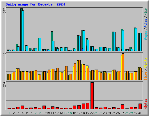 Daily usage for December 2024