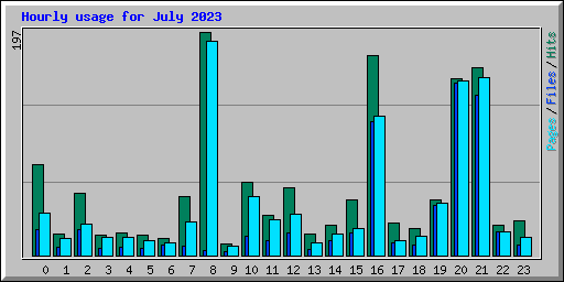 Hourly usage for July 2023