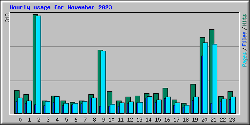 Hourly usage for November 2023