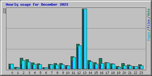 Hourly usage for December 2023