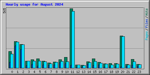 Hourly usage for August 2024