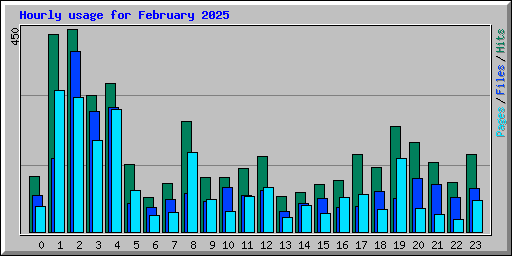 Hourly usage for February 2025