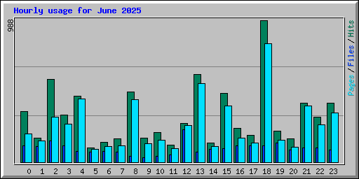 Hourly usage for June 2025
